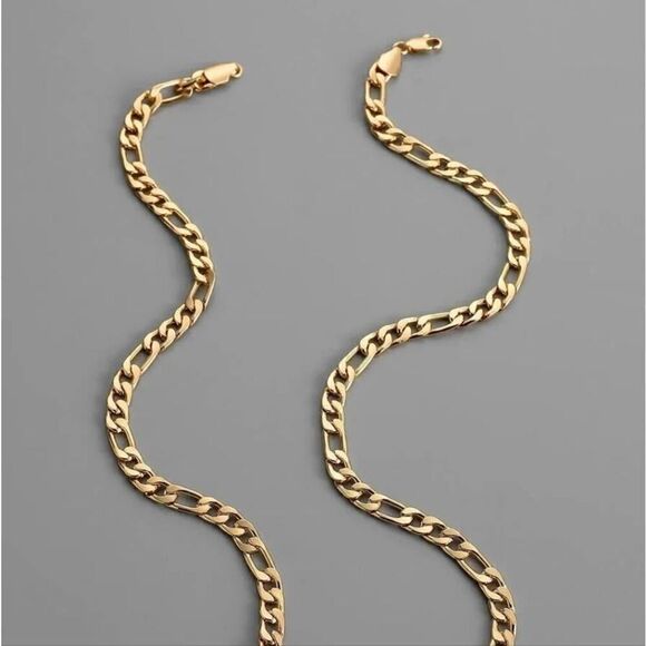 Gold Plated Cuban Chain Necklace Unisex Minimalist Jewelry Versatile Layering - Picture 6 of 10